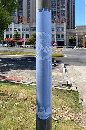 anti graffiti rubber magnetic wrap on metal pole